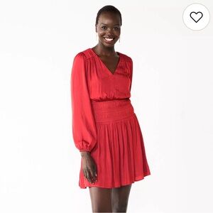 🌹Nine West Long Sleeve Smocked Mini Dress